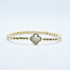 Gold Pearl Clover Beaded Bracelet