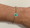 Turquoise Clover Beaded Bracelet