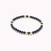 Black Onyx Gold Pattern Beaded Bracelet
