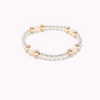 Sterling Silver Pearl and Gold Beaded Bracelet