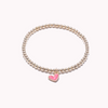 Gold Filled Mini Enamel Heart Beaded Bracelet