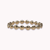 Perle plate en or avec bracelet perlé en or de 3 mm