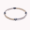 Bracelet de perles en métal mélangé avec coeurs