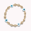 Bracelet plat en perles d’or contre le mauvais œil