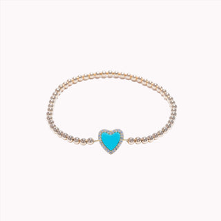 Turquoise Heart Beaded Bracelet