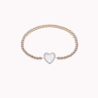 Mother of Pearl Heart Beaded Bracelet