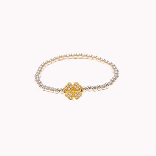 Gold Sparkle Clover Beaded Bracelet