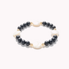 Black Onyx Large Pearl and Gold Beaded Bracelet