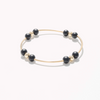 Gold Bar with Black Onyx and Gold Beaded Bracelet
