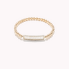Bracelet perlé rempli d’or avec barre baguette en or