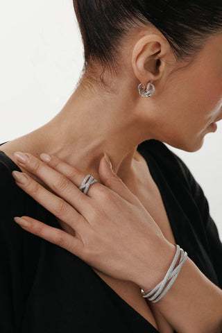 Criss Cross Crystal Bangle