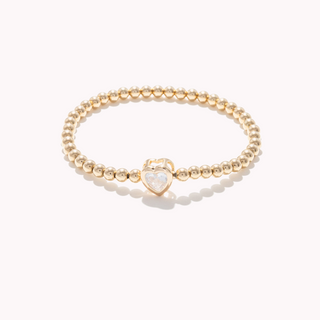 Bracelet perlé coeur strass