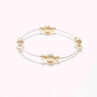 Barre en argent sterling avec bracelets en perles d'or