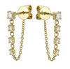 Boucles d'oreilles chaîne à quatre diamants