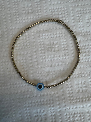 Blue Acrylic Evil Eye Beaded Bracelet