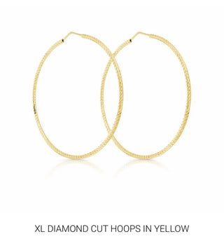 XL Diamond Cut Hoops