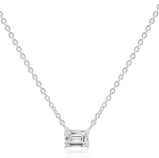 Silver Emerald Cut Necklace