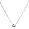 Silver Emerald Cut Necklace