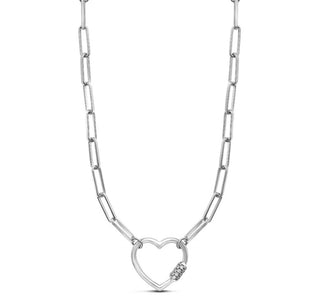 Heart Carabiner Paperclip Necklace