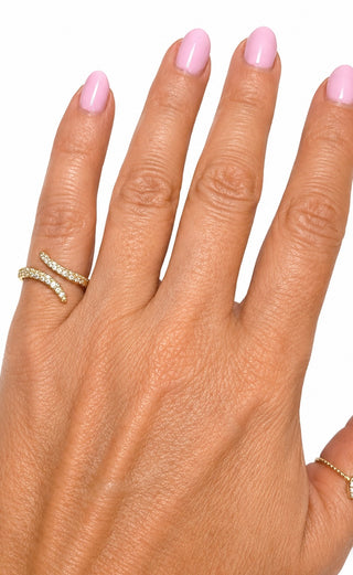 Pave Double Wave Pinky Ring