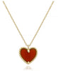 Beaded Red Chalcedony Heart Necklace