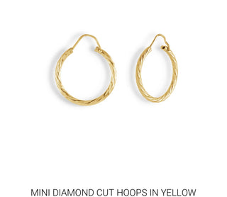 Mini Mini Diamond Cut Hoops