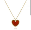Beaded Red Chalcedony Heart Necklace
