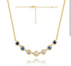 Blue Sapphire Graduating Bezel Necklace
