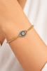Turquoise Evil Eye Gold Beaded Bracelet