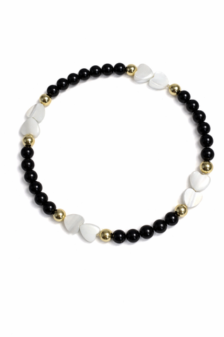 Pretty Pearl Hearts Beaded Bracelet