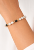 Fresh Water Pearl Mat Black Onyx And Gold Beaded Bracelet