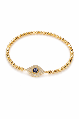 Blue Evil Eye Beaded Bracelet