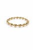 Perle plate en or avec bracelet perlé en or de 3 mm