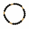 Black onyx with Gold Beaded Bracelet