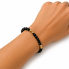 Black onyx with Gold Beaded Bracelet