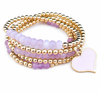 Grand quartz rose avec bracelet perlé en or