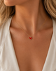 Beaded Red Chalcedony Heart Necklace