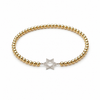 Silver Star of David w/ Gold Beads