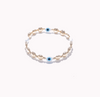 Flat Gold Beaded Evil Eye Bracelet