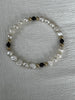 Fresh Water Pearl Mat Black Onyx And Gold Beaded Bracelet