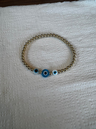 Triple Evil Eye Beaded Bracelet