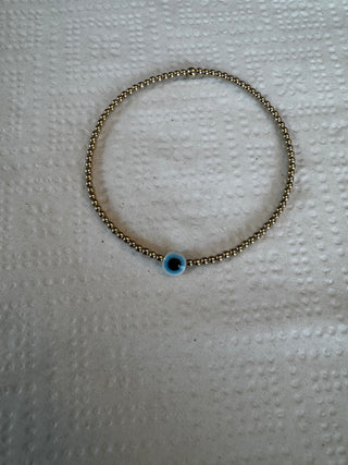White Evil Eye Beaded Bracelet