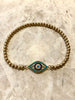 Turquoise Evil Eye Gold Beaded Bracelet
