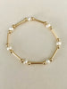 Gold Beaded Tube Pearl Beaded Bracelet