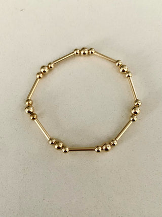 Gold in Gold Tube Beaded Bracelet