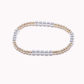 Bracelet moyen mélangé d’or rempli et de perles sterling