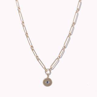 Italian Gold Link Evil Eye Necklace