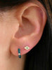 Mini Diamond Tsavorite Evil Eye Stud Earring