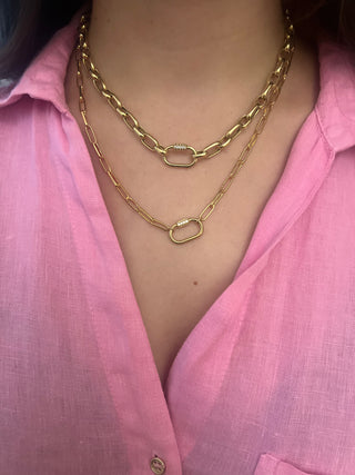 Chunky Paperclip Carabiner Necklace