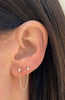 Pear diamond chain, double stud earring